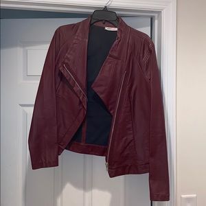 Burgundy leather jacket